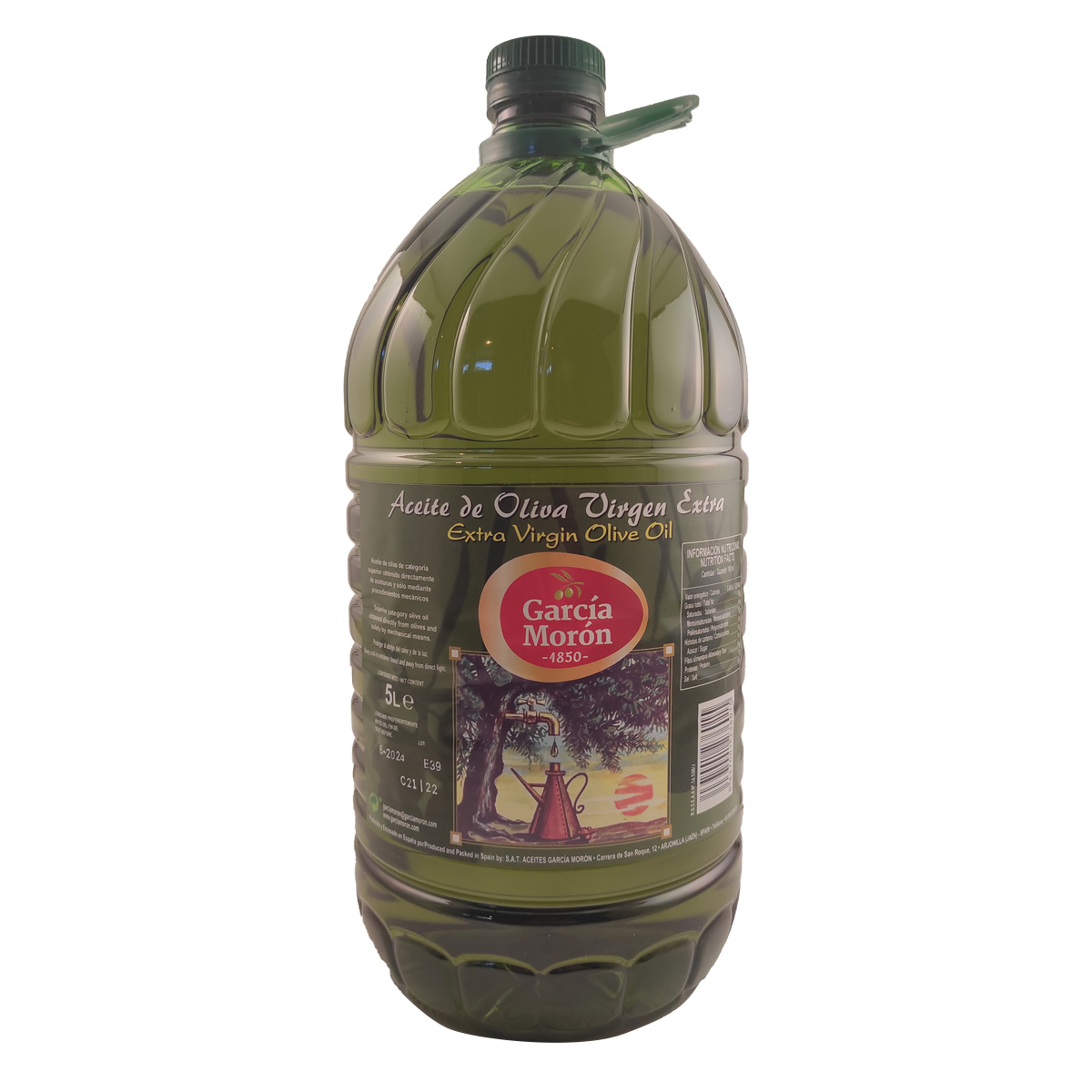 botella pet 5 l aceite de oliva virgen extra aceites garcía morón