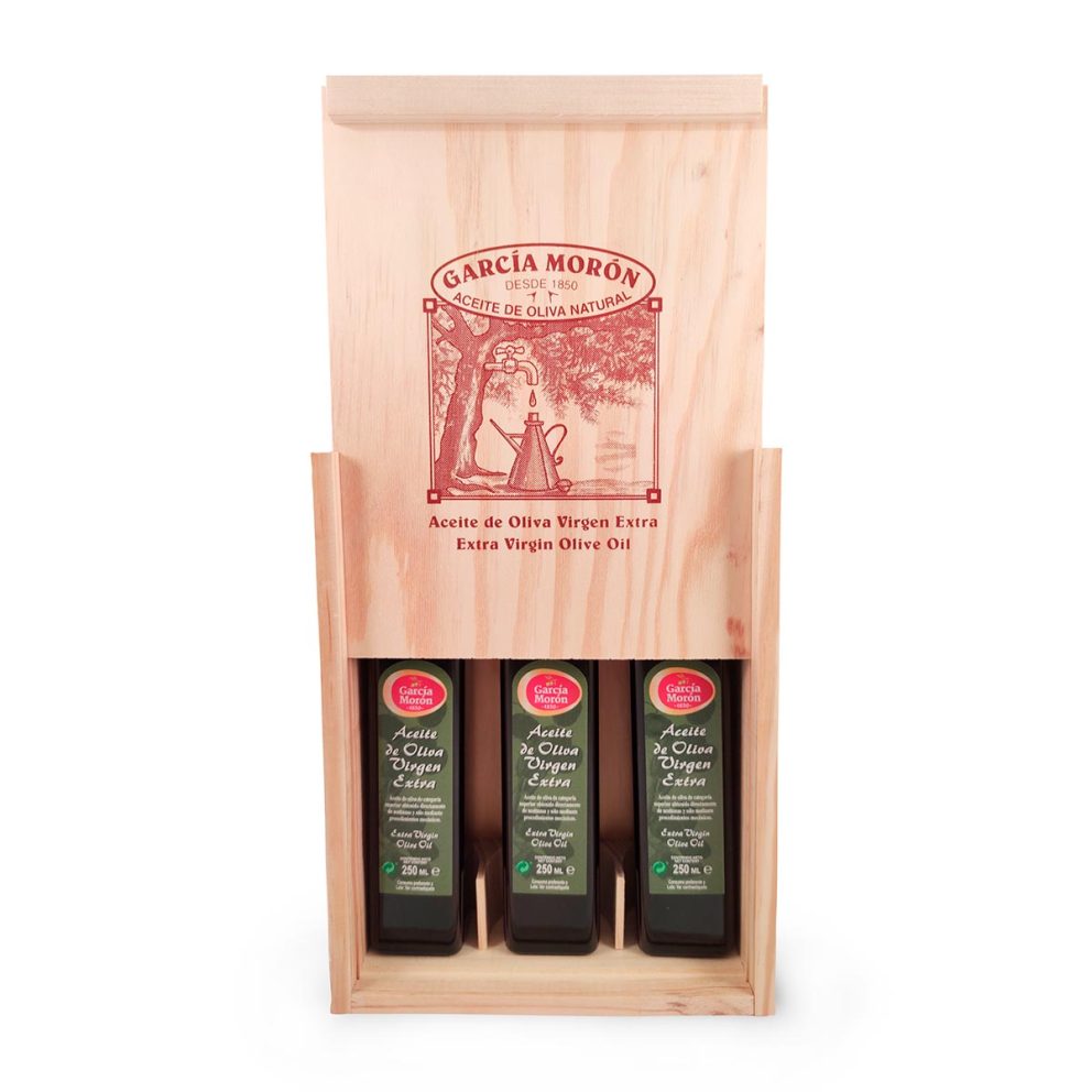 Estuche de Madera AOVE Marasca 250 ml. (9 uds)